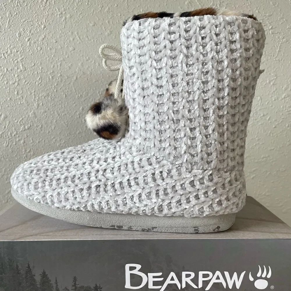 NIB BearPaw Winter White Josephine Slipper Booties Size S,L, and XL